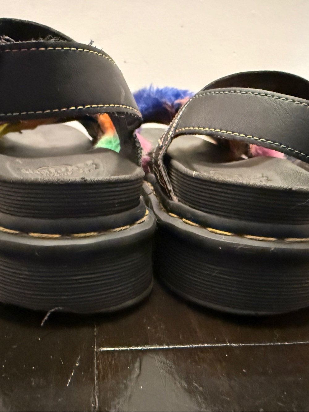 Dr. Martens VOSS II FLUFFY FAUX FUR STRAP SANDALS - Picture 8 of 13